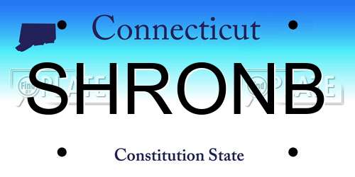 SHRONB Connecticut License Plate