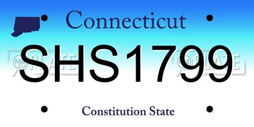 SHS1799 Connecticut License Plate