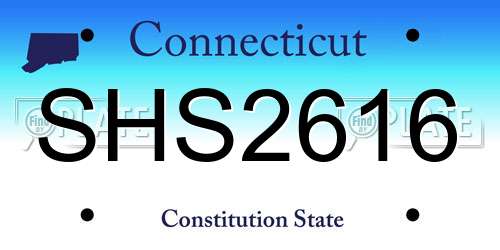 SHS2616 Connecticut License Plate