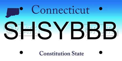 SHSYBBB Connecticut License Plate