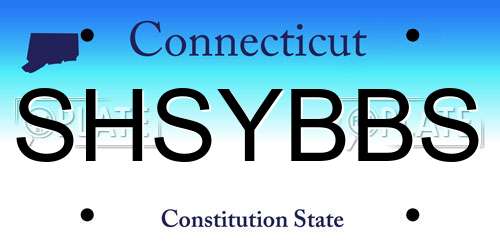 SHSYBBS Connecticut License Plate