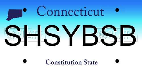 SHSYBSB Connecticut License Plate