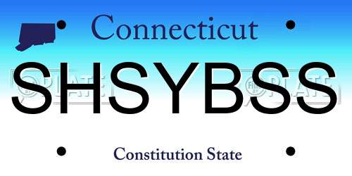 SHSYBSS Connecticut License Plate