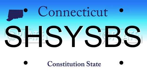 SHSYSBS Connecticut License Plate