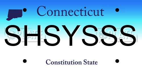 SHSYSSS Connecticut License Plate
