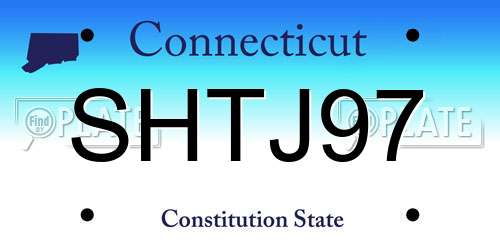 SHTJ97 Connecticut License Plate
