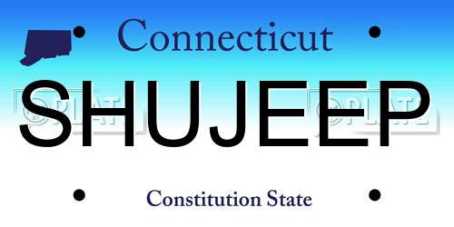 SHUJEEP Connecticut License Plate