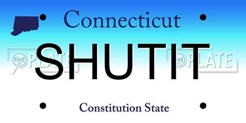 SHUTIT Connecticut License Plate
