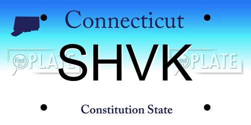 SHVK Connecticut License Plate