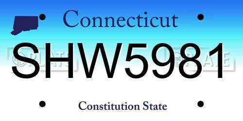 SHW5981 Connecticut License Plate