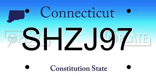 SHZJ97 Connecticut License Plate