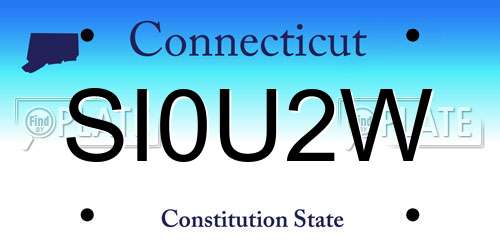 SI0U2W Connecticut License Plate