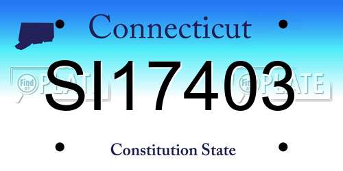 SI17403 Connecticut License Plate