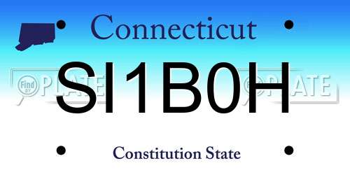 SI1B0H Connecticut License Plate