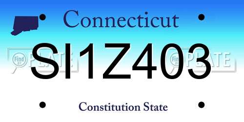 SI1Z403 Connecticut License Plate