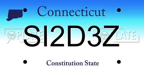 SI2D3Z Connecticut License Plate