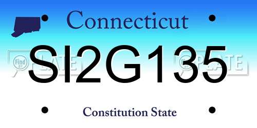 SI2G135 Connecticut License Plate