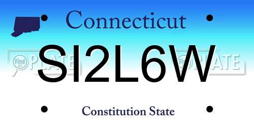 SI2L6W Connecticut License Plate