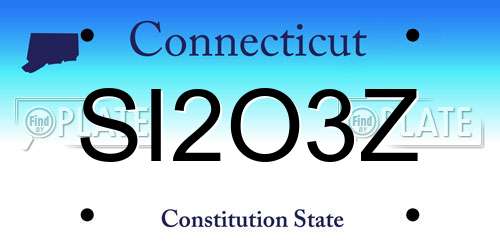 SI2O3Z Connecticut License Plate