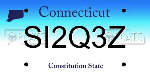 SI2Q3Z Connecticut License Plate