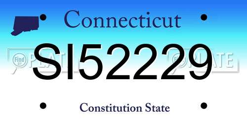 SI52229 Connecticut License Plate