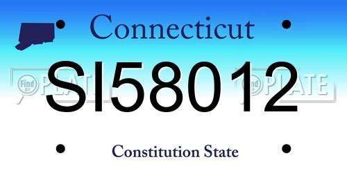 SI58012 Connecticut License Plate