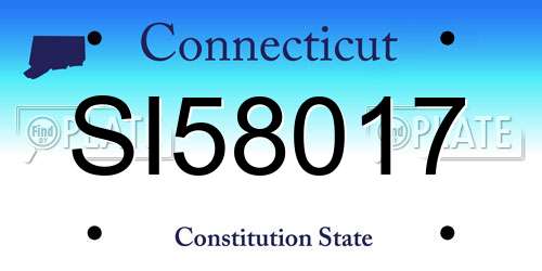 SI58017 Connecticut License Plate