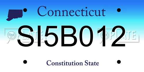 SI5B012 Connecticut License Plate