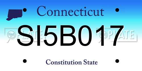 SI5B017 Connecticut License Plate