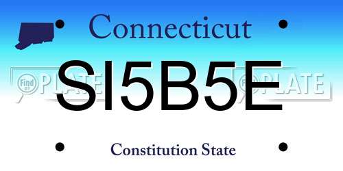 SI5B5E Connecticut License Plate