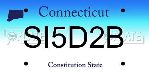SI5D2B Connecticut License Plate
