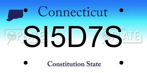 SI5D7S Connecticut License Plate