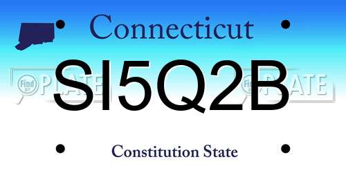 SI5Q2B Connecticut License Plate