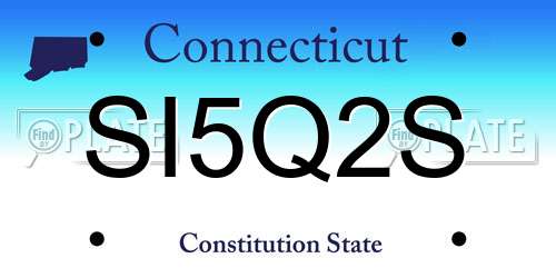 SI5Q2S Connecticut License Plate