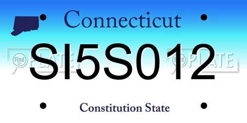 SI5S012 Connecticut License Plate
