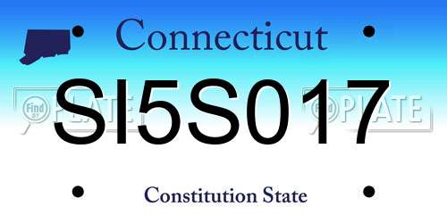 SI5S017 Connecticut License Plate