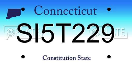 SI5T229 Connecticut License Plate