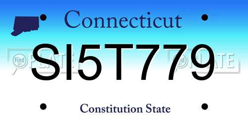 SI5T779 Connecticut License Plate