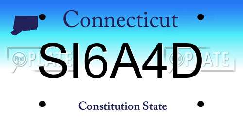 SI6A4D Connecticut License Plate