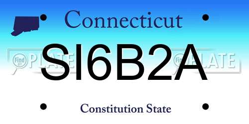 SI6B2A Connecticut License Plate