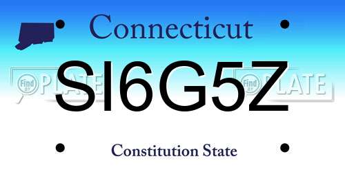 SI6G5Z Connecticut License Plate