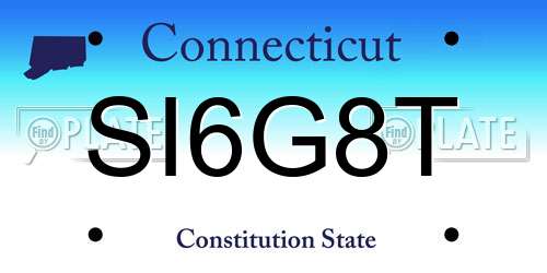 SI6G8T Connecticut License Plate