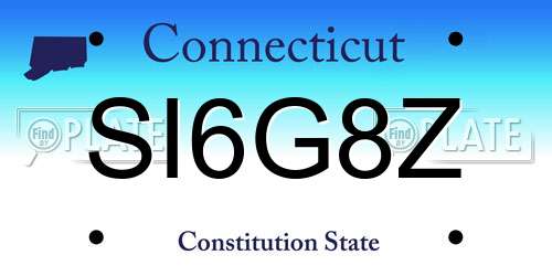 SI6G8Z Connecticut License Plate