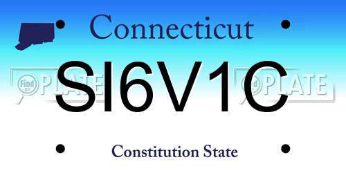 SI6V1C Connecticut License Plate