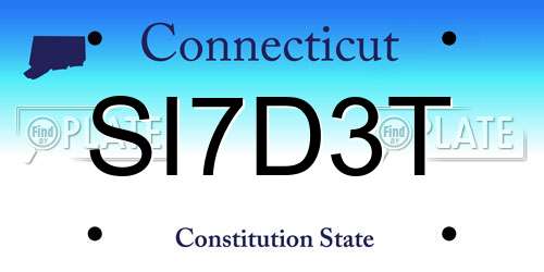 SI7D3T Connecticut License Plate