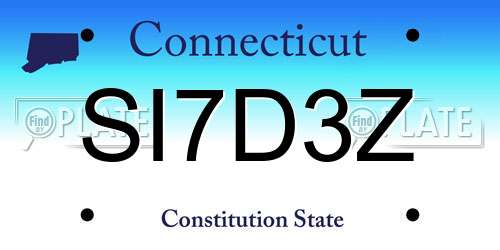 SI7D3Z Connecticut License Plate