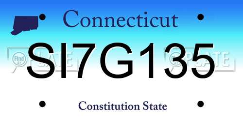 SI7G135 Connecticut License Plate