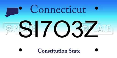 SI7O3Z Connecticut License Plate