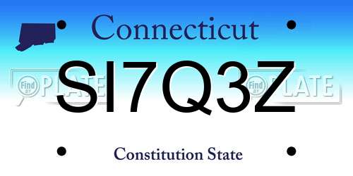 SI7Q3Z Connecticut License Plate