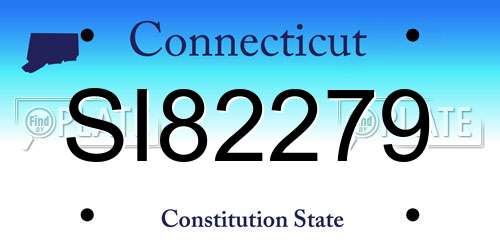 SI82279 Connecticut License Plate